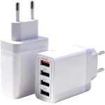 Jgd - lot de 2 chargeurs usb multiports 33 w, chargeur rapide 4 ports, adaptateur secteur usb intelligent ...