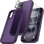 Jgd - 4 en 1 coque pour iphone 16 avec 2 verre tremp� et 1 cam�ra protecteur, [coussin d'air int�gr�] ...