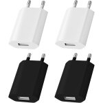 Jgd - lot de 4 chargeurs usb, prise usb 5 v 1 a, t�te prise 5 v 1 a, adaptateur mural universel pour ...