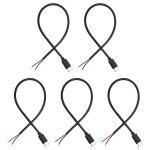 Jgd - 5 c�bles usb type - c m�le 30 cm, c�ble d�alimentation 2 fils 22awg pour recharge 15w, extension ...