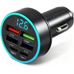 Jgd - 66w chargeur allume cigare usb c 4ports avec led voltm�tre, multiprise chargeur voiture rapide ...