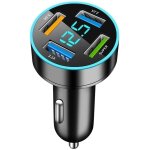 Jgd - allume cigare usb, 4 ports 66w chargeur voiture, prise charge rapide avec led voltm�tre, alumencigare ...