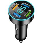 Jgd - allume cigare usb 4 ports 66w, prise usb voiture avec led voltm�tre, adaptateur allume cigare usbc, ...