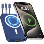 Jgd - batterie externe 10000mah avec 3 c�bles, sans fil power bank charge rapide pd 20w, usb c chargeur ...