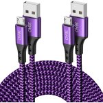 Jgd - c�ble micro usb 3 m 3 m - en nylon tress� - c�ble de charge usb android compatible avec samsung ...