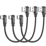 Jgd - c�ble usb c angle droit 15cm pack de 3, c�ble de chargeur usb c en nylon tress� cordon de charge ...