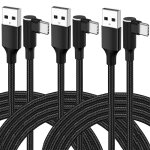 Jgd - c�ble usb c � angle droit [3pack 1. 8m / 6ft] charge rapide 3a nylon tress�, durable et flexible, ...