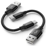 Jgd - cable usb c court 30cm, lot de 2 c�ble usbc charge rapide 3a, nylon usb c cordon pour iphone 15 ...
