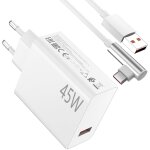 Jgd - chargeur 45 w et 1 m�tre c�ble usb c 90 pour xiaomi redmi note 14 pro 5g charge turbo adaptateur ...