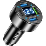 Jgd - chargeur allume cigare usb c 4 ports, usb c pd 66w, qc3. 0 avec voltm�tre led - compatible avec ...