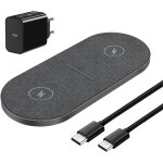Jgd - chargeur induction double 20w chargeur sans fil 2 en 1 avec adaptateur pour iphone 17 16 15 14 ...