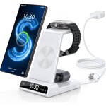 Jgd - chargeur induction fil pour samsung galaxy s24 ultra / s25, chargeur sans fil avec horloge num�rique ...