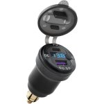 Jgd - chargeur prise allume cigare usb c rapide with led voltmeter, waterproof chargeur de telephone ...