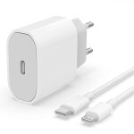 Jgd - chargeur rapide usb c 20w avec c�ble usb c vers lightning 1m certifi� mfi pour iphone 14 / 14 pro ...