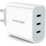 Jgd - chargeur rapide usb c 35w 3 - port prise secteur pour iphone 17 16 15 14 13 12 11 pro max se xs ...