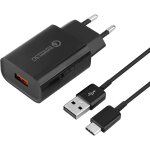 Jgd - chargeur usb, 18w chargeur rapide quick charge 3. 0 alimentation usb avec c�ble de charge pour ...