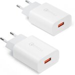 Jgd - chargeur usb 2 pi�ces, quick charge 3. 0 chargeur rapide adaptateur de charge 6v / 3a prise secteur ...