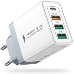 Jgd - chargeur usb, 40w prise usb multiple 4 port chargeur iphone rapide 3. 1a pd type c adaptateur secteur ...