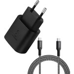 Jgd - chargeur usb c 25w super rapide avec c�ble de charge en nylon de 2m, adaptateur de bloc d'alimentation ...