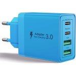 Jgd - chargeur usb c, 40w 4 port prise usbc chargeur rapide iphone, 3. 1a pd + qc type c adaptateur multi ...
