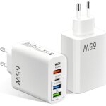 Jgd - chargeur usb c, 65w 5 port 2usb c & 3usb a chargeur rapide multiple charge usb, universel adaptateur ...