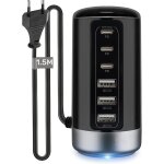 Jgd - chargeur usb c multiple 60w, pd3. 0 qc4. 0 pps 6 ports charge avec d�tection intelligente, compatible ...