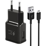 Jgd - chargeur usb rapide adaptateur avec c�ble de charge rapide micro usb 1, 5 m pour samsung galaxy ...