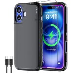 Jgd - coque de batterie pour iphone 16 5000 mah avec casque filaire, carplay, synchronisation des donn�es, ...