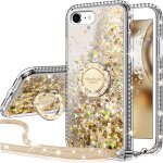 Jgd - coque pour iphone 8 / 7, coque iphone se 2022 / 2020, fille silicone paillette strass bling glitter ...