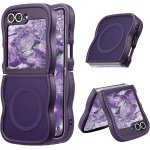 Jgd - coque magn�tique pour samsung z flip 7 fe / z flip 6 / z flip 5 5g, wave frame etui en silicone ...
