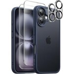 Jgd - coque mat 5 en 1 pour iphone 16 6, 1 pouces avec 2 films de protection d'�cran en verre tremp� ...