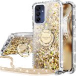 Jgd - coque pour samsung galaxy a16, fille silicone paillette bling glitter de luxe avec support, liquide ...