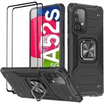 Jgd - coque pour samsung galaxy a52 4g&5g / a52s, verre tremp� [2 pi�ces] + housse tpu silicone rotation ...