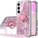 Jgd - coque pour samsung galaxy s22 5g, fille silicone paillette bling glitter de luxe avec support, ...
