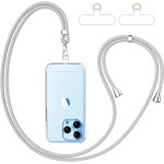 Jgd - cordon telephone portable, avec 2 patchs transparent durables, lani�re de t�l�phone portable 1, ...