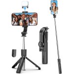 Jgd - perche � selfie avec lumi�re, trepied telephone portable r�tractable avec t�l�commande, trepied ...