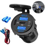 Jgd - prise usb 12v, prise de chargeur de voiture double port, usb / qc3. 0 et pd / type - c double prise ...
