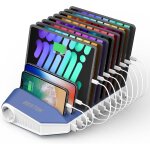 Jgd - quick charge 3. 0 station de charge usb multiple 66w 10 ports usb chargeur avec 2 prises d'accueil ...