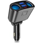 Jgd - r�partiteur de chargeur de voiture, adaptateur allume - cigare, avec 2 prises double ports usb, ...