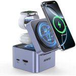 Jgd - support de chargeur magsafe 3 - en - 1 pliable avec hub usb c, station de charge sans fil pour ...