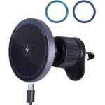 Jgd - support t�l�phone voiture, 15w chargeur induction voiture magn�tique avec 18 aimants n52, fixation ...