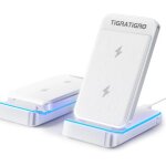 Jgd - tigratigro chargeur sans fil 15w - induction stand - support de charge rapide qi pliable, compatible ...