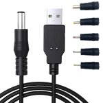 Jgd - zk c�ble d'alimentation usb vers cc, c�ble chargeur usb 1m adaptateur cordon 5. 5 x 2. 1 mm, connecteurs ...