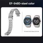 Kafol - bracelet de montre en acier inoxydable pour casio edifice, srie mtallique 2711 ef - 540d, interface ...