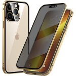 Kal - anti - peep magnetic adsorption case for iphone 13 mini cover metal bumper privacy magnetic case ...
