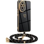 Kal - coque pour honor 200 avec cordon, coque avec collier motif coeur d'amour silicone galvanis housse, ...