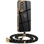 Kal - coque pour honor 90 avec cordon, coque avec collier motif coeur d'amour silicone galvanis housse, ...