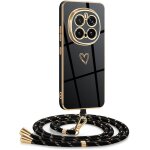 Kal - coque pour honor magic 7 pro avec cordon, coque avec collier motif coeur d'amour silicone galvanis ...