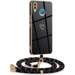 Kal - coque pour huawei p20 lite avec cordon, coque avec collier motif coeur d'amour silicone galvanis ...