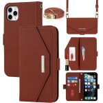 Kal - coque compatible avec iphone 11 pro etui avec cordon, flip portefeuille etui cuir, [5 porte cartes][miro ...